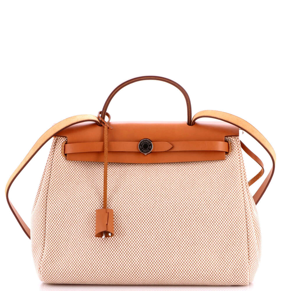 Hermes 31 Herbag Zip Criss Viking Toile and Leather